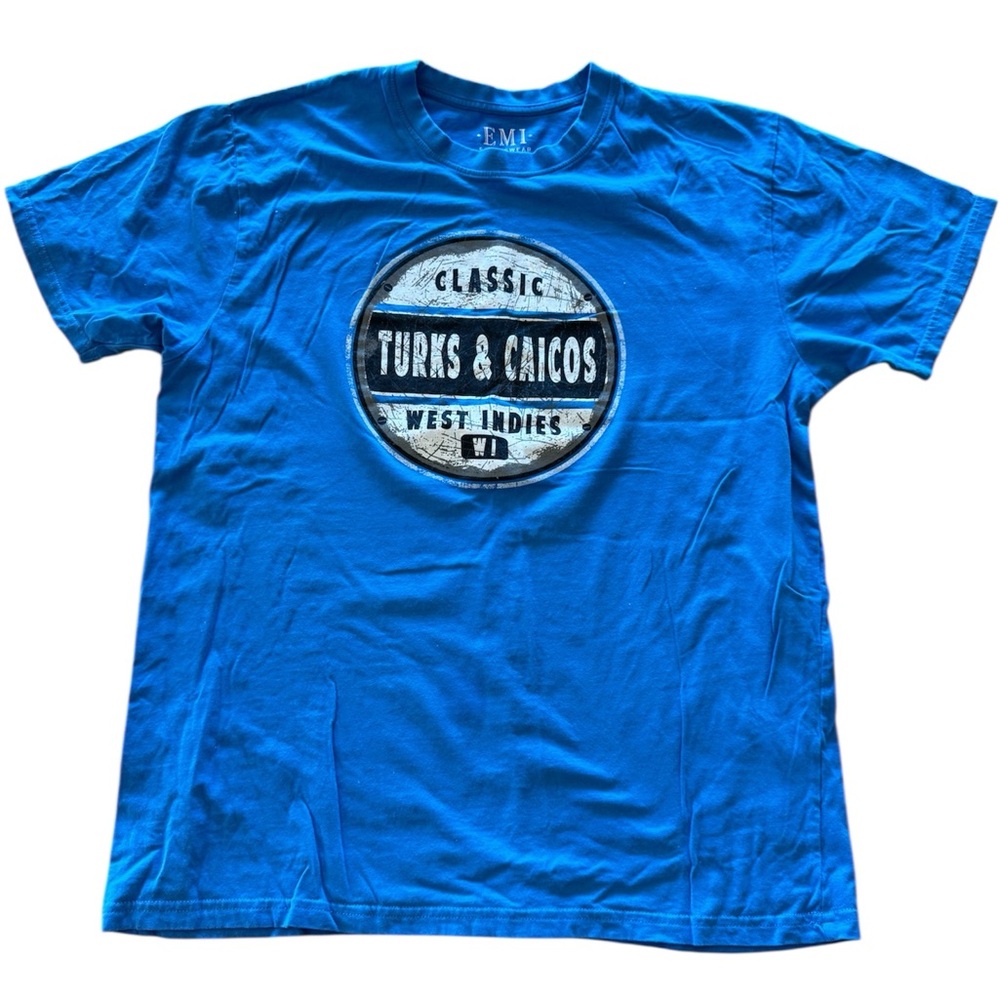 Classic Blue Turks & Caicos West Indies Short Sleeve T-Shirt L